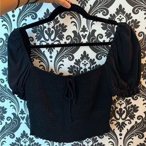 Aritzia Wilfred black crop top